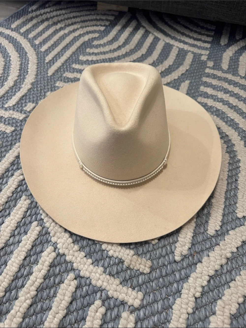 Vintage 90s Renegade Wool Cowboy Hat Rhinestone Heart Band Size 7 1/8